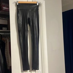 Faux leather spanx leggings